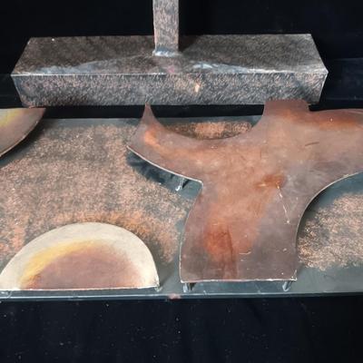 METAL ABSTRACT 3D WALL AND SHELF ART