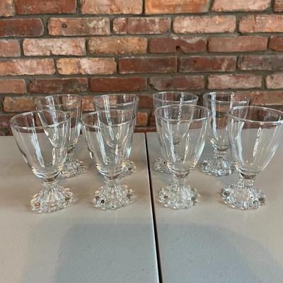 Vintage Set of 8 Clear Glasses