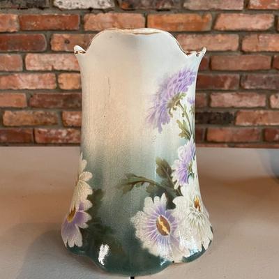 K & G Luneville France Purple Daisy Tankard Pitcher/Vase