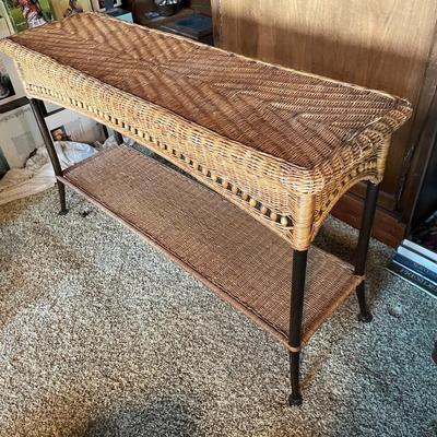 Vintage Wicker Console Table