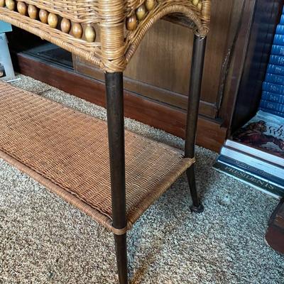 Vintage Wicker Console Table