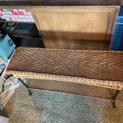 Vintage Wicker Console Table