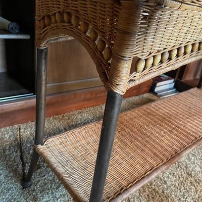 Vintage Wicker Console Table