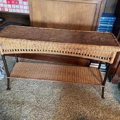 Vintage Wicker Console Table