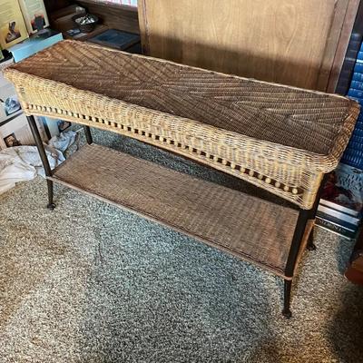 Vintage Wicker Console Table