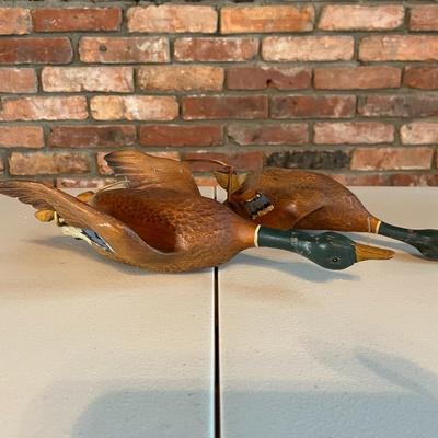 Two Decoy Ducks - Wooden