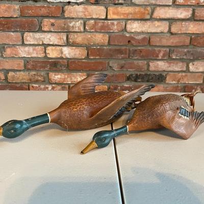 Two Decoy Ducks - Wooden