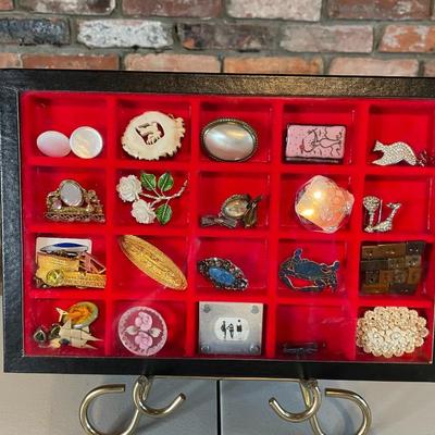 Display Case with VintageJewelry and Accessories