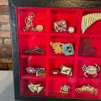 Display Case with Vintage Jewelry and Accessories