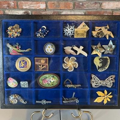 Display Case with Vintage Jewelry and Accessories