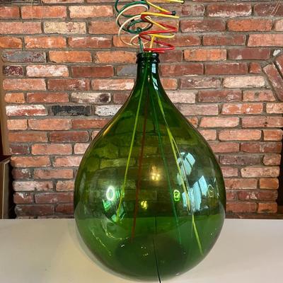 Giant Beautiful Dark Green Wine Jug / Vase