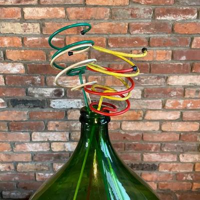 Giant Beautiful Dark Green Wine Jug / Vase