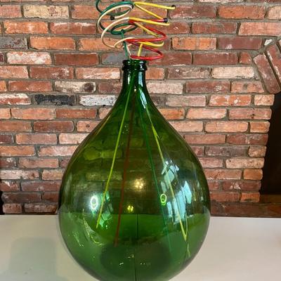 Giant Beautiful Dark Green Wine Jug / Vase