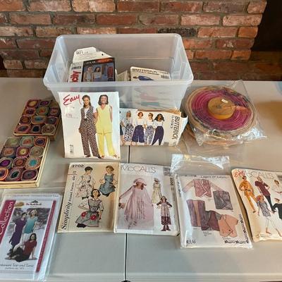 Lot of Vintage Cut Sewing Patterns, Yarn etc.