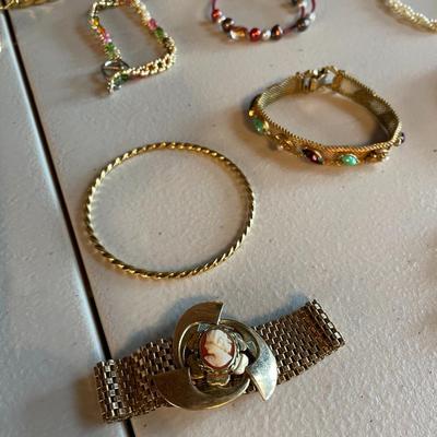 Beautiful Jewelry Box Full of Costume Jewelry - Bracelets and Pins