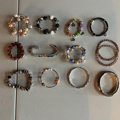Beautiful Jewelry Box Full of Costume Jewelry - Bracelets and Pins