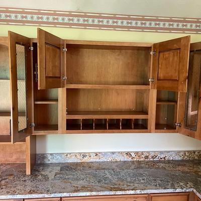 Custom Solid Wood and Marble Hutch / Work Station / Cabinetry