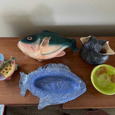 Lot of Ocean Themed Pottery