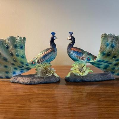 Vintage 1960s "Artmark" Peacock Figurines