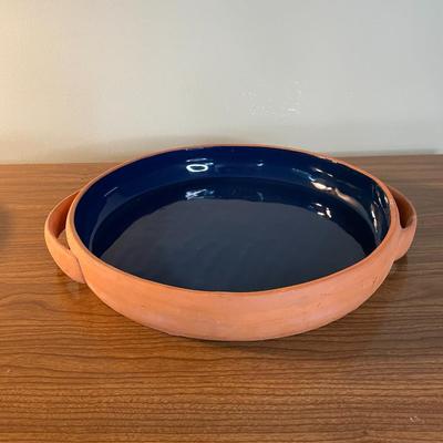 Terracotta Chip / Dip Server and Large Serving Plate