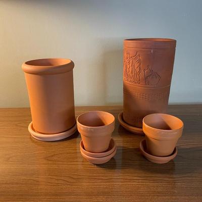 Terracotta Vintage Wine Coolers and Small Planters