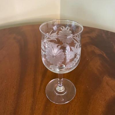Vintage Flower Etched Cocktail Glasses