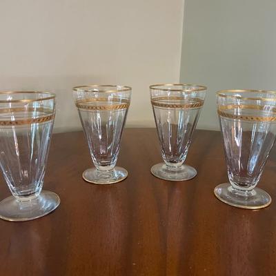 Vintage Gold Rimmed Parfait Glasses