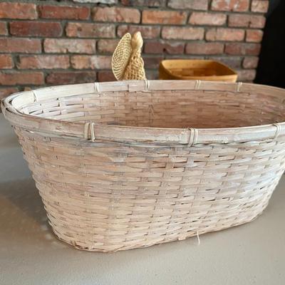 Lot of Wicker Baskets and Figurine