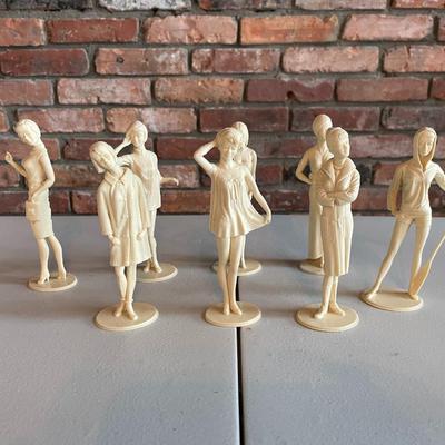 Vintage 1960s Louis Marx Campus Cuties. Set of 8 - Originals