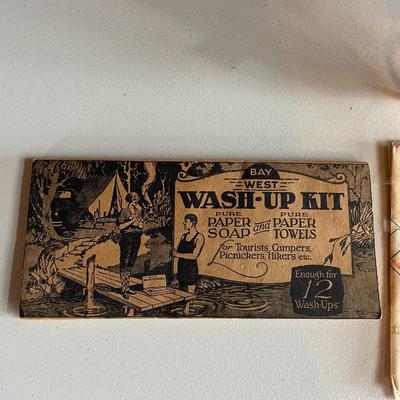 Vintage 1920 Vintage Travel Soap and Paper Towels, 1930s Wax Paper and Other Items