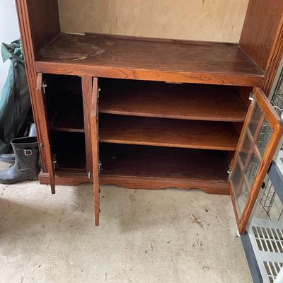 Oak Wood Media Cabinet