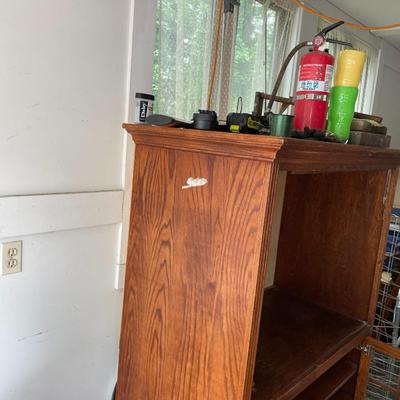 Oak Wood Media Cabinet