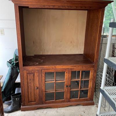 Oak Wood Media Cabinet