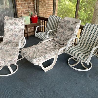 Lot of Outdoor / Patio Chaise Lounge and Chairs