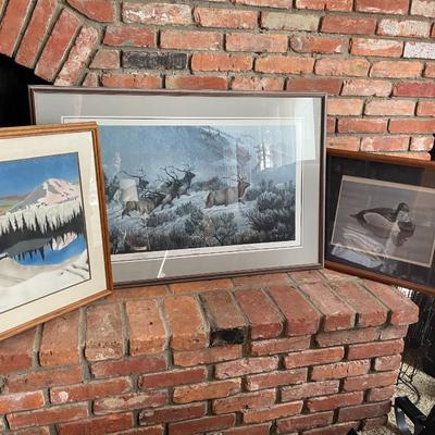 Lot 3 Framed Prints. Vintage and Signed.