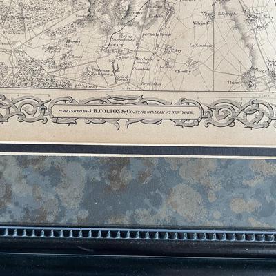 Vintage “The Environs of Paris” and “The Environs of London” Framed Prints.