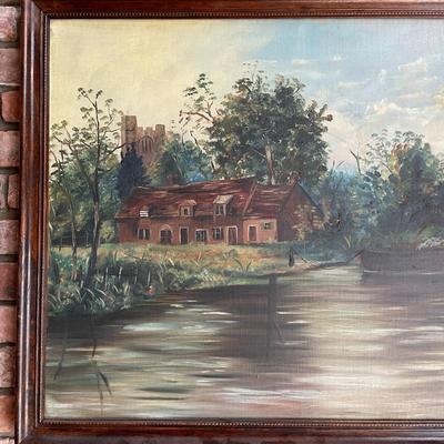 Vintage Landscape Oil Painting on Canvas
