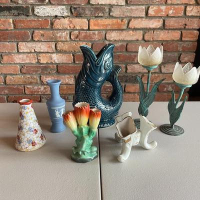 Lot of Vintage Ceramic, Frosted Glass and Pottery Items