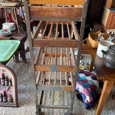 Vintage Wood and Iron Baker's Rack