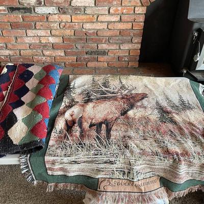 Lot of Vintage Rug and Blanket