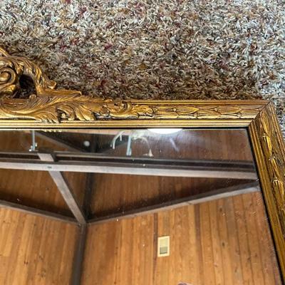 Vintage Gold Leaf Hanging Wall Mirror