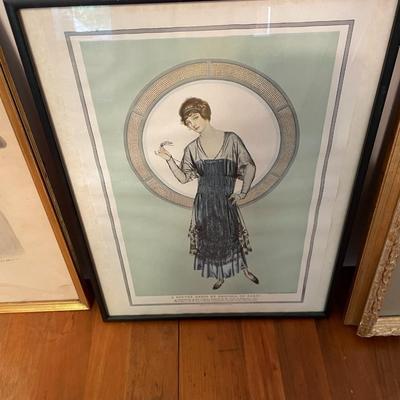 Lot of 5 Vintage Framed Prints