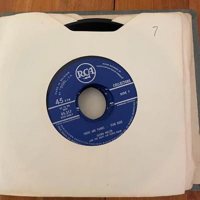 Vintage Green Miller Army Air Force Band 45 Vinyls