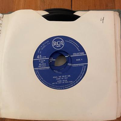 Vintage Green Miller Army Air Force Band 45 Vinyls