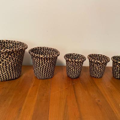 A Complete Set of Woven Garden Baskets