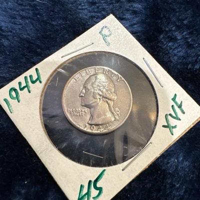 1944 P Quarter U S COIN SILVER XVF