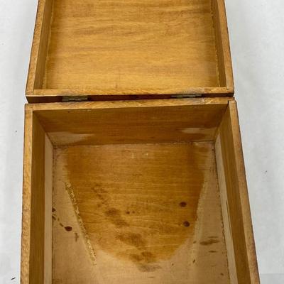 Antique FLEMISH Poinsettia Wooden Box with hinged lid
