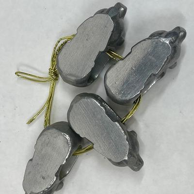 Vintage Pewter Pig Piggy Napkin Rings 8 total