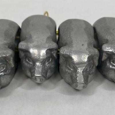 Vintage Pewter Pig Piggy Napkin Rings 8 total