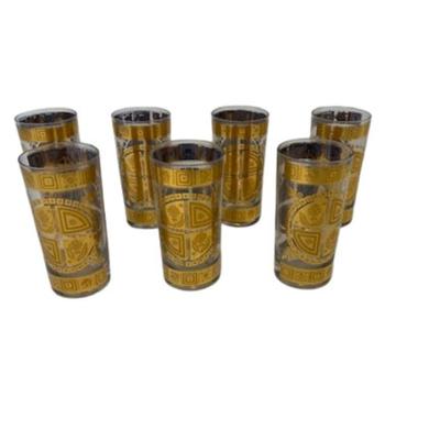 Vintage Culver Coronet Gold Highball Glasses